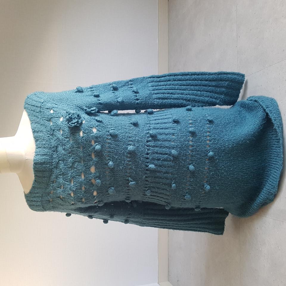 여성 긴팔 티셔츠 니트 롱원피스 세트 (그린블루) 밀착 원피스랑 세트