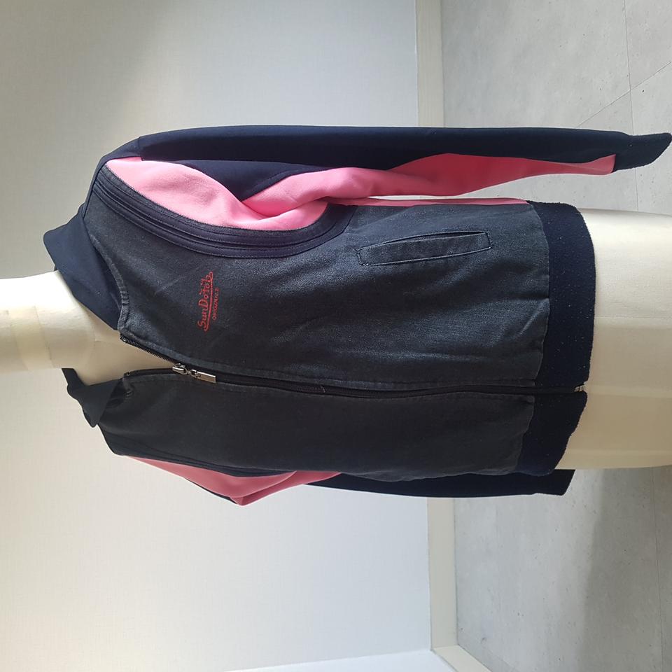 여성 긴팔 가디건 겉옷 잠바 슬림핏 핑크 세로줄 운동복