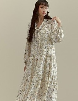 새제품) 더엣지 A+G/ 플라워 롱원피스