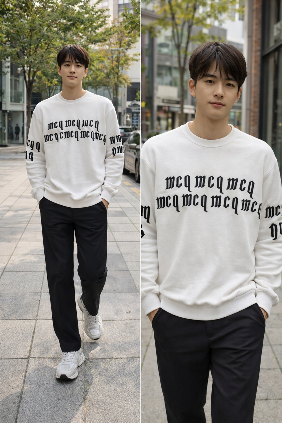 맥퀸 MCQ 자수 스웻셔츠 화이트