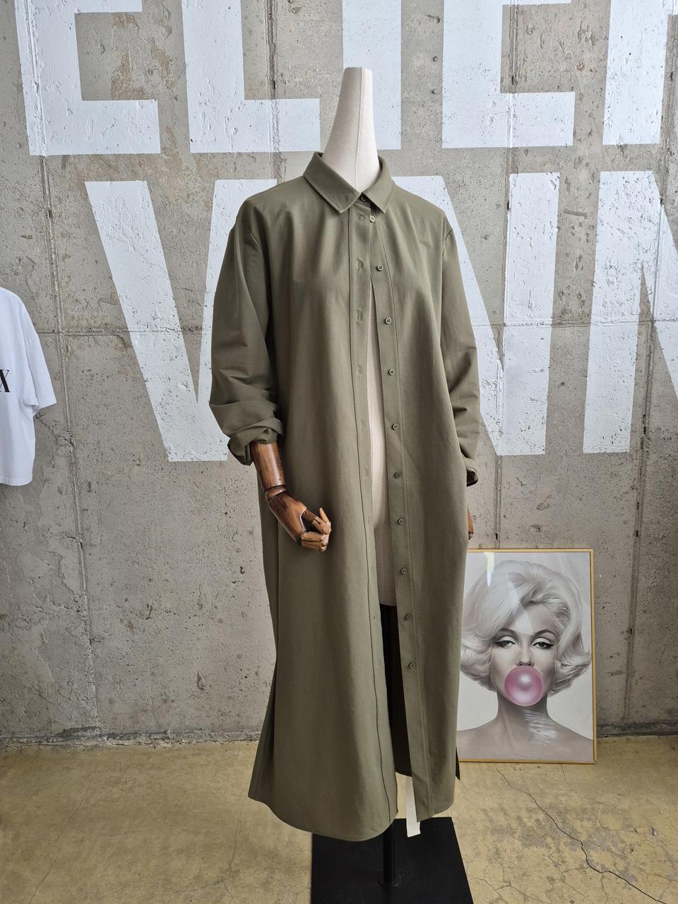 키크신77분)COS 감각적인 세련 롱 셔츠원피스