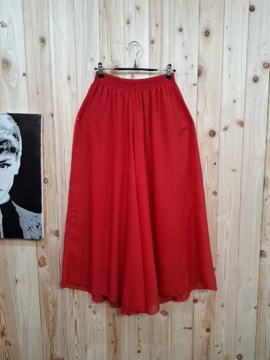 이중 와이드 배기 치마 바지