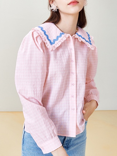 새) 제네럴아이디어 프릴 블라우스