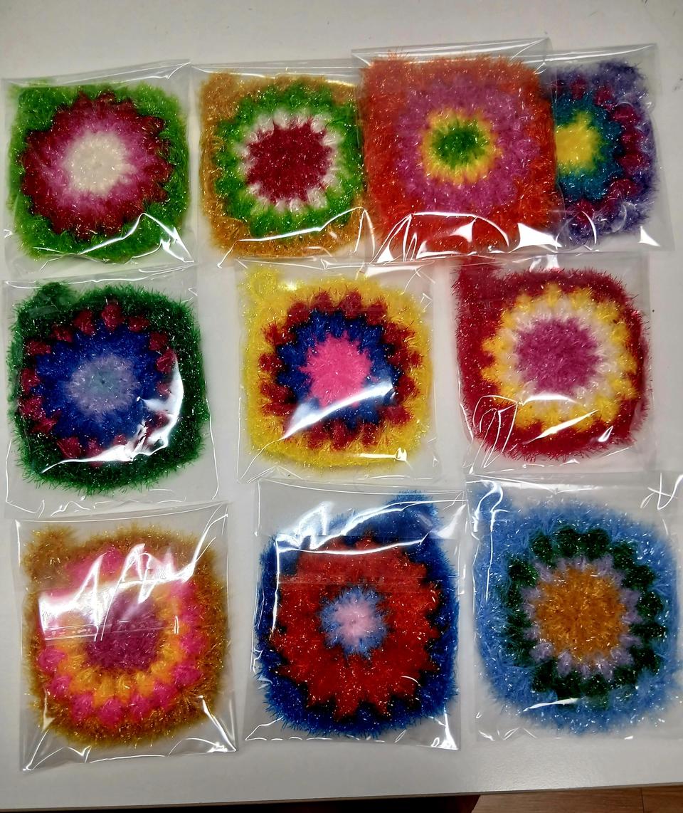 핸드메이드 사각수세미 10개