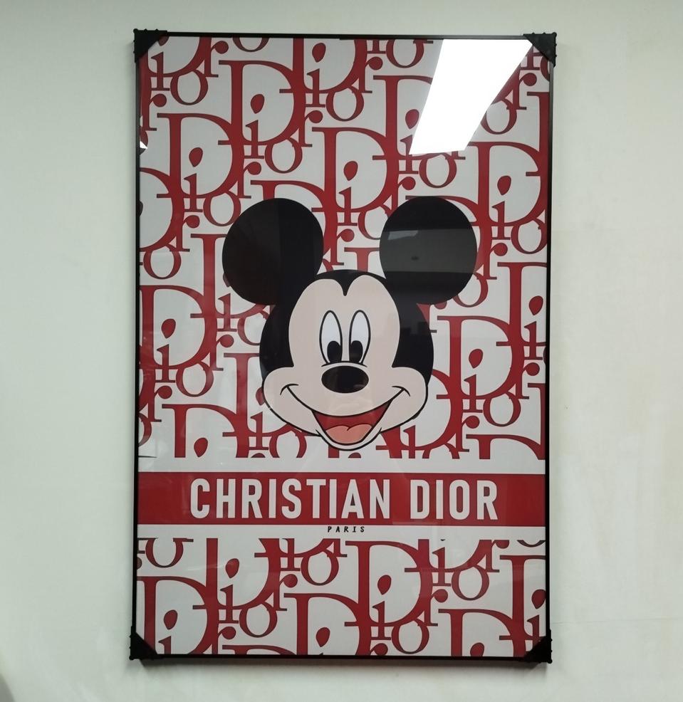 디올 미키마우스 그림 액자 인테리어소품 명품 그림액자 유화 팝아트 꽃