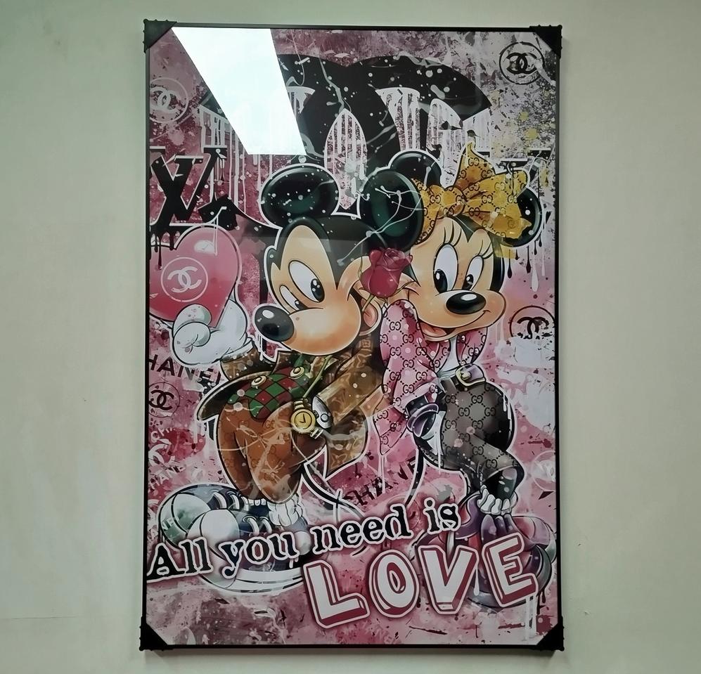 샤넬 미키마우스 미미 디올 미키마우스 그림 액자 인테리어소품 그림액자 꽃