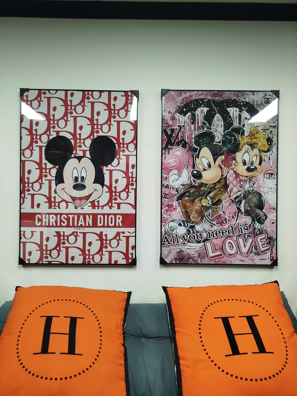 디올 샤넬 미키마우스 미미 디올 미키마우스 그림 액자 인테리어소품 명품