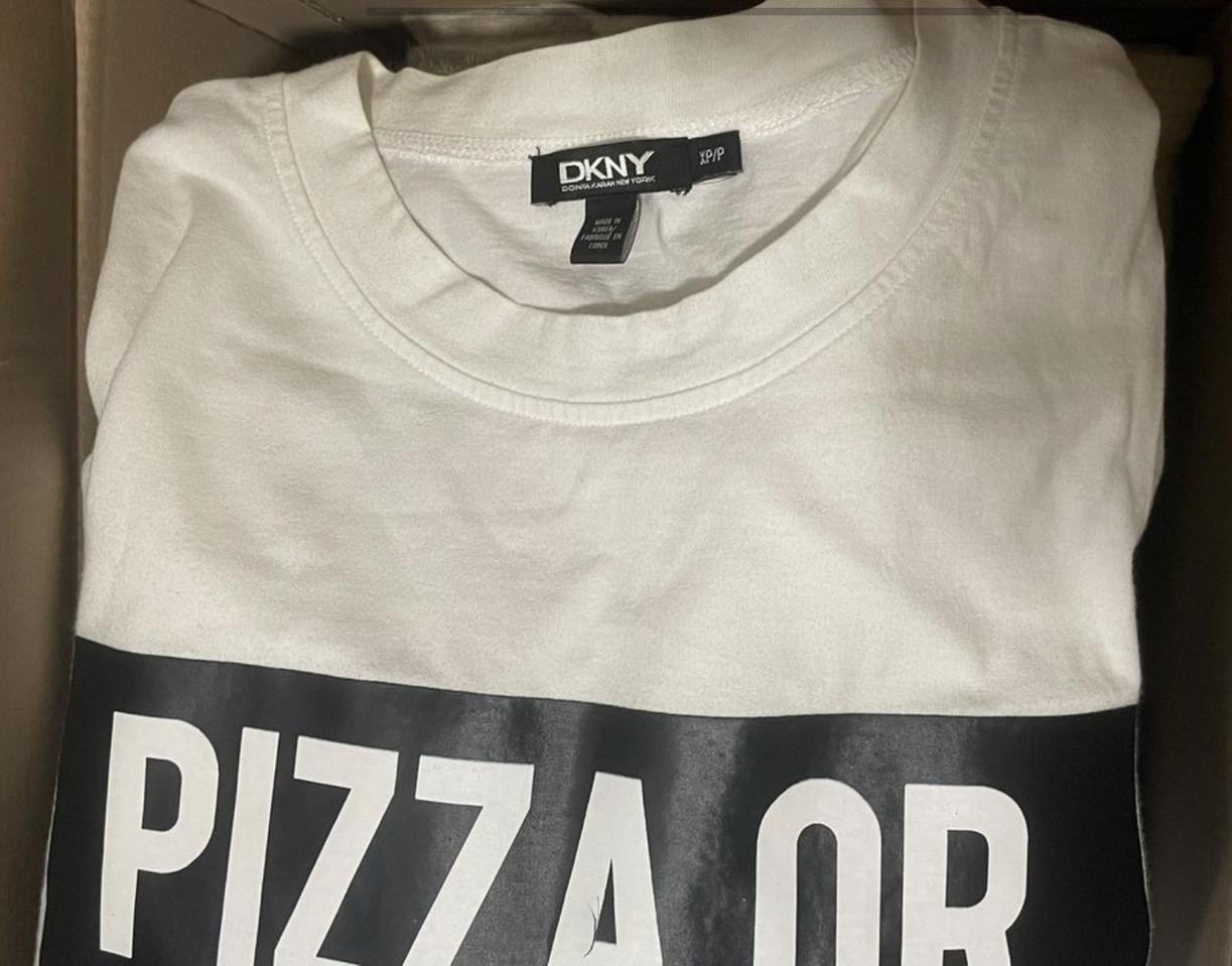 DKNY 정품 피자 오 캐비어 반팔 티셔츠