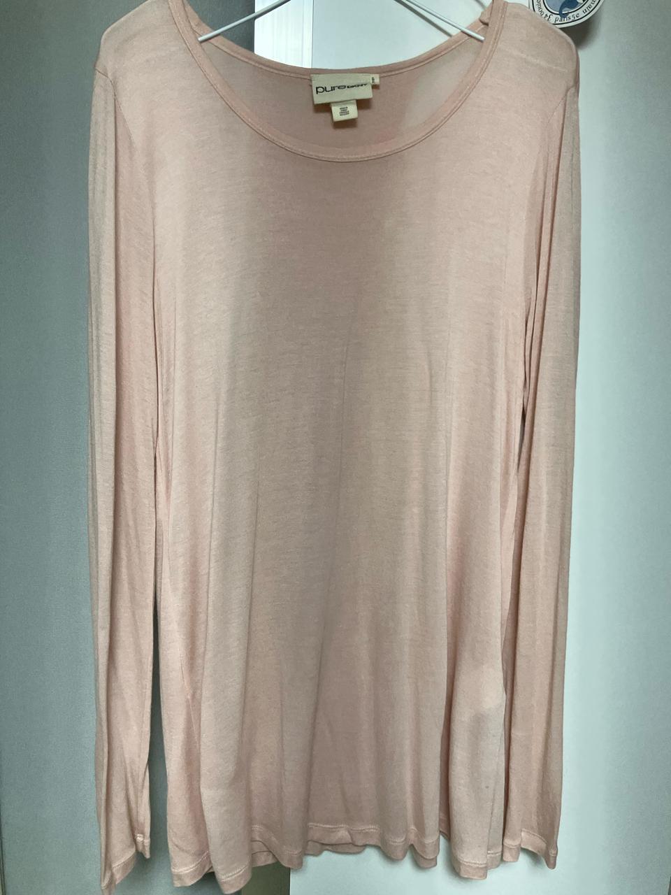 pure DKNY 실크보다 부드러운 여성 상의 티셔츠 블라우스