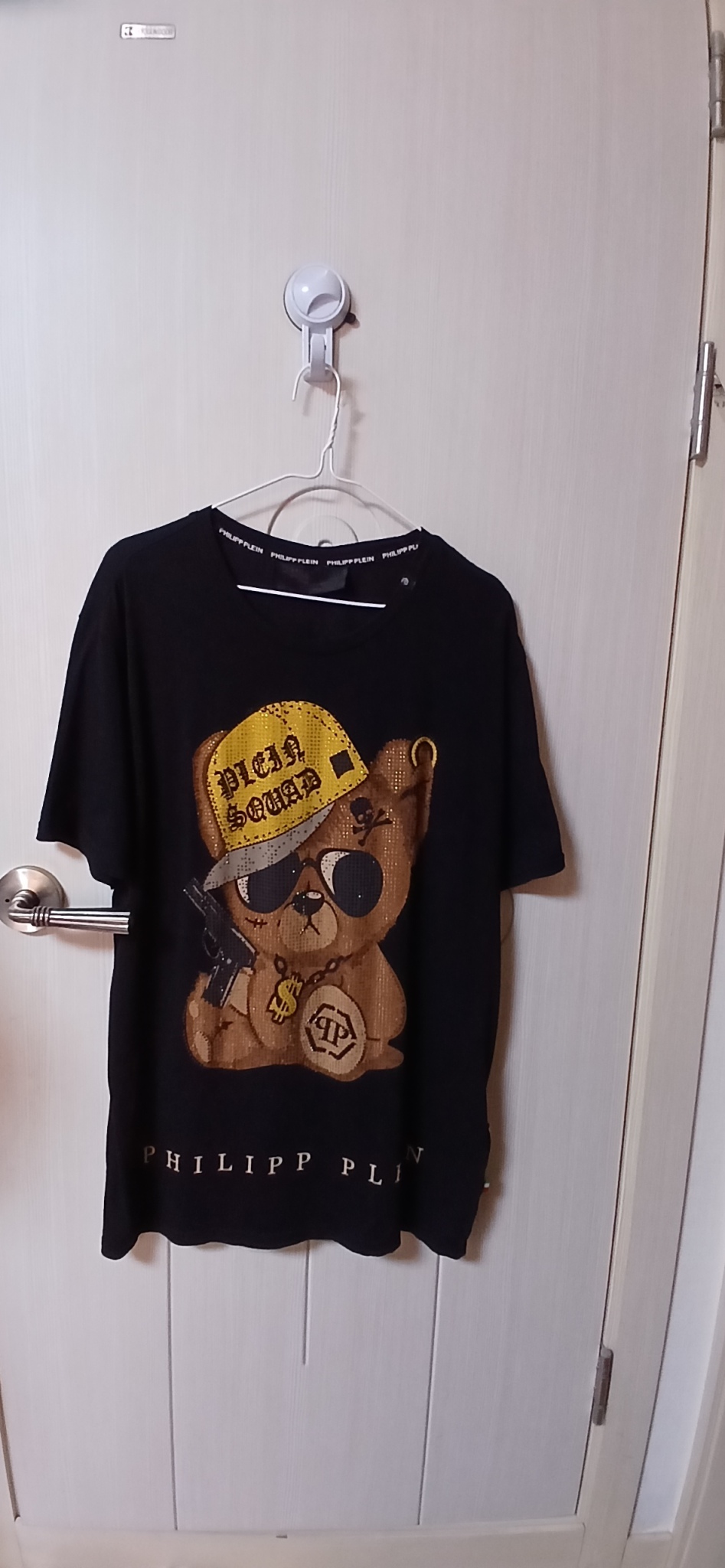 필립플레인 크리스털 장식 테디 베어 티셔츠(100사이즈)