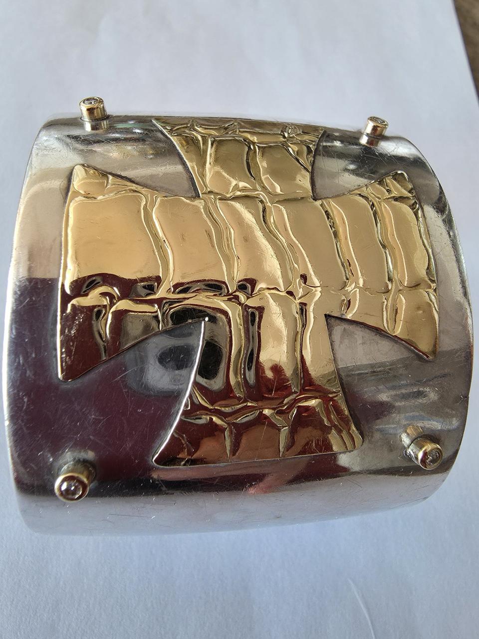 스털링실버+18K 크롬하츠디쟌 커프 팔찌