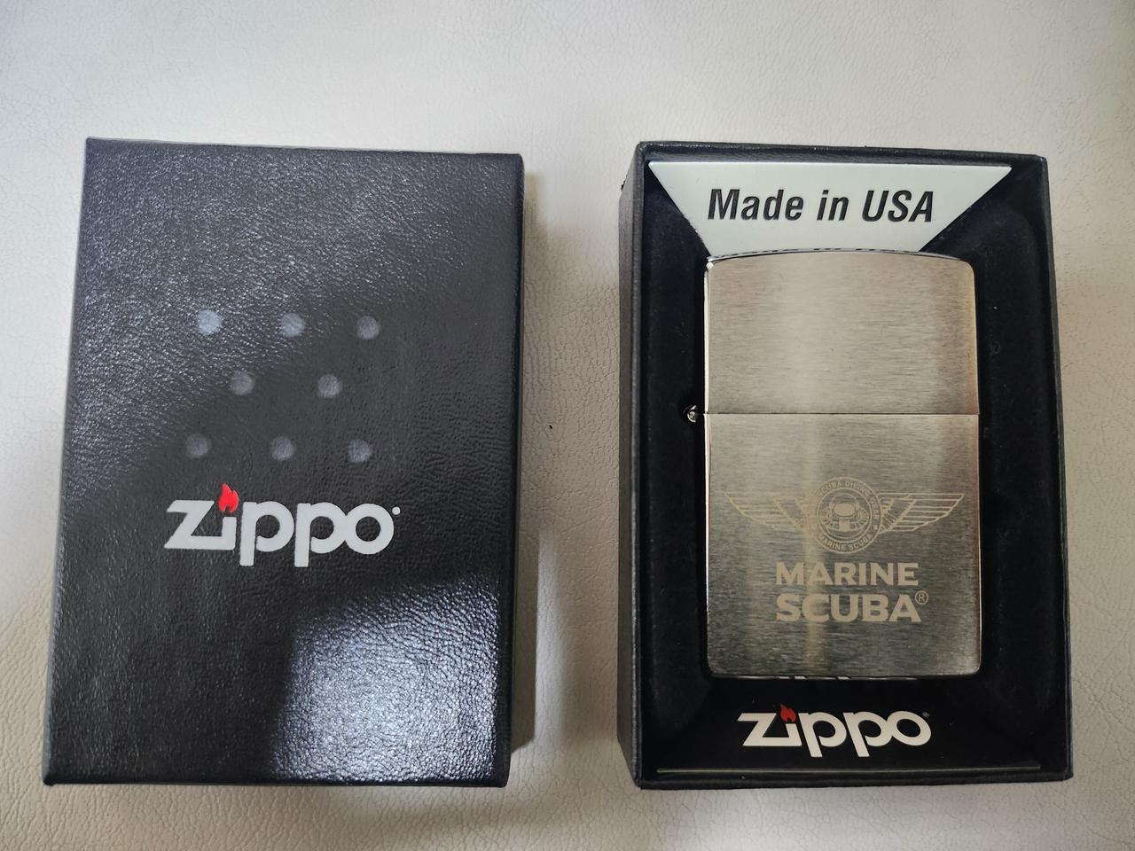 스쿠버 로고 지포 정품 라이터 새제품 캠핑 아웃도어 낚시 해병대 다이버