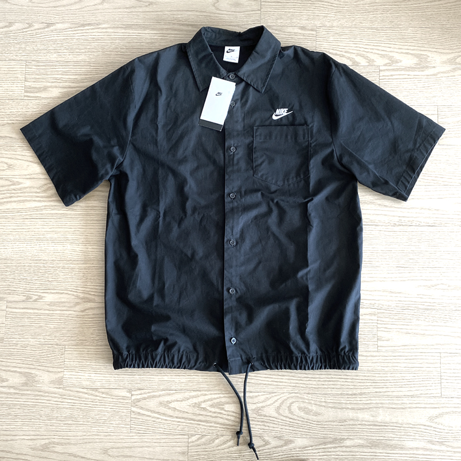(새제품) 나이키 옥스퍼드 버튼업 루즈핏 셔츠 블랙 매장정품