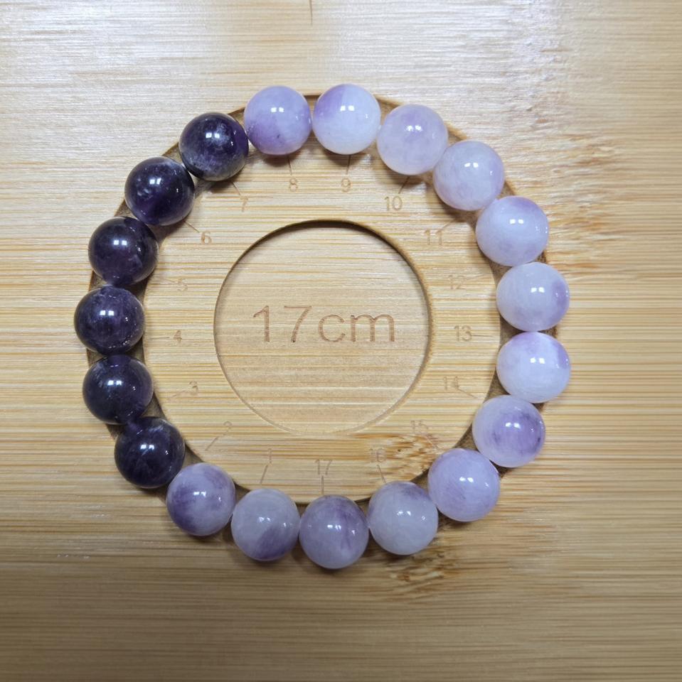 셰브론자수정&라벤더화이트수정 팔찌