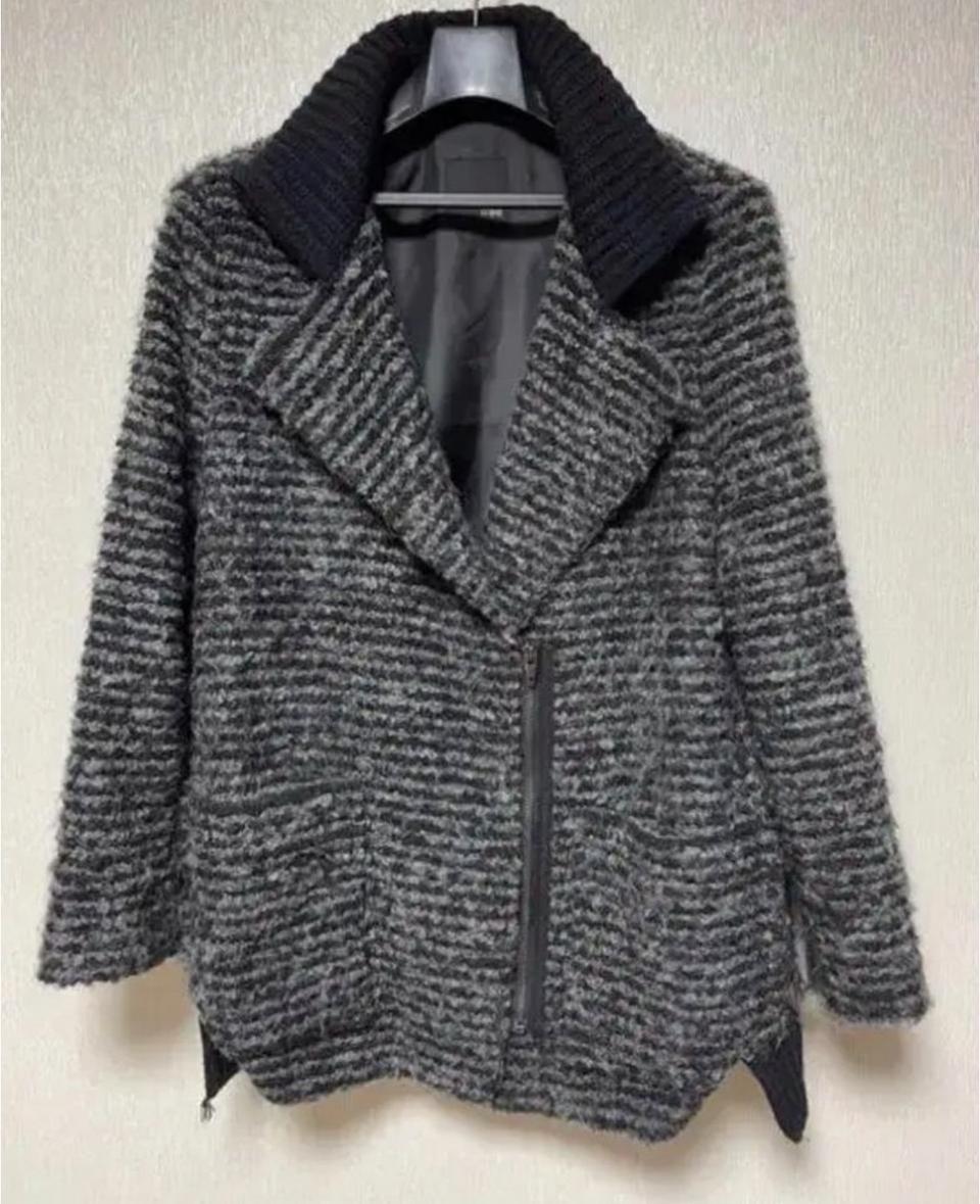 LeShop 르샵 그레이 니트 트위드 자켓 코트