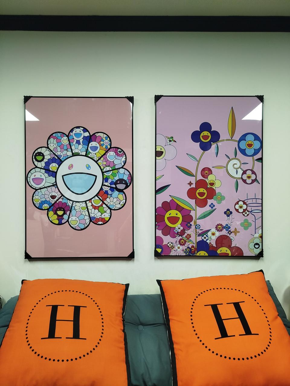 무라카미다카시 카이카이키키 꽃그림 대형 그림 액자 팝아트 인테리어소품