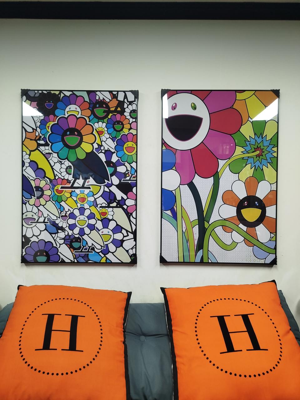 무라카미다카시 카이카이키키 꽃그림 대형 그림 액자 팝아트 인테리어소품