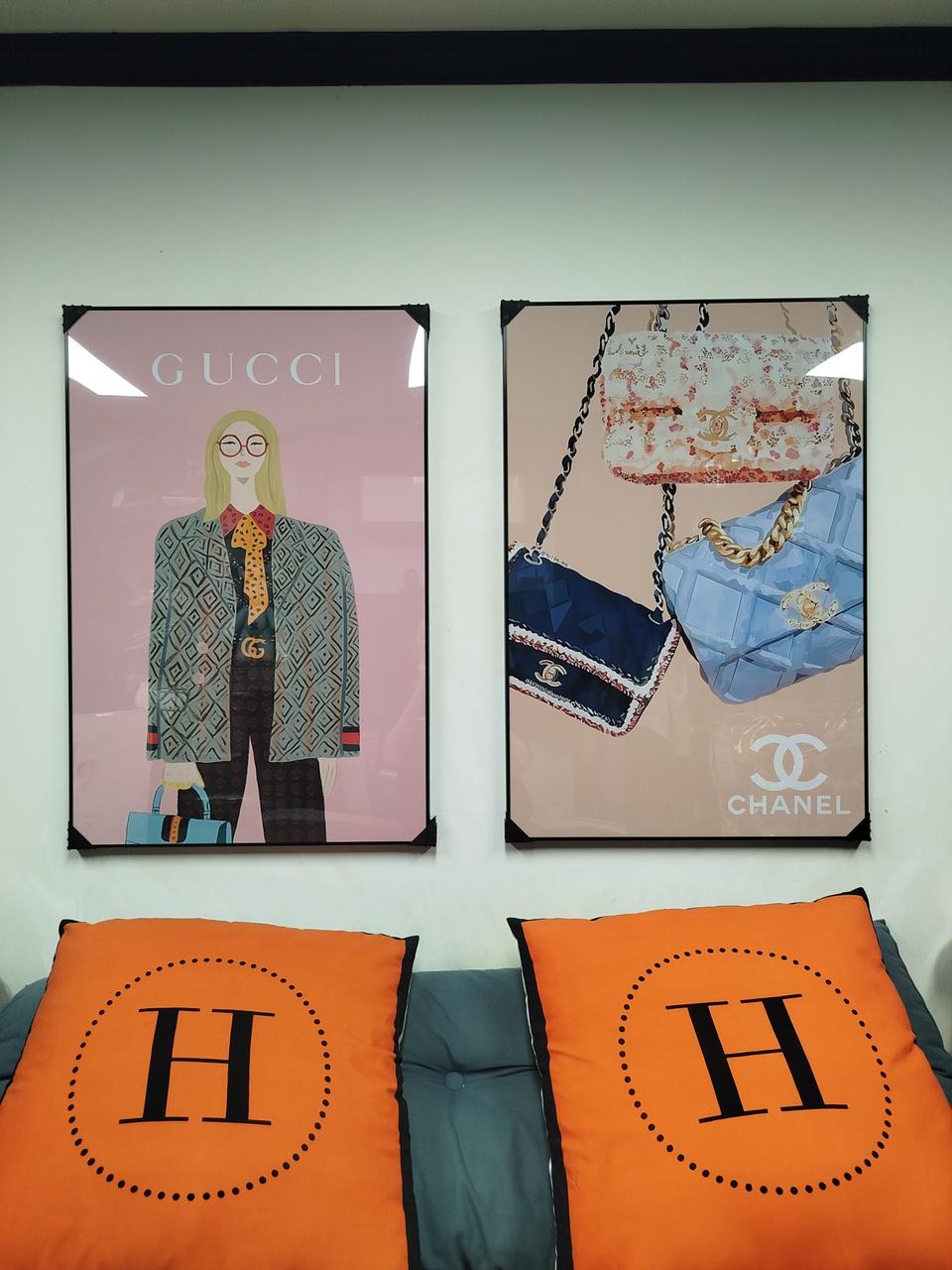 샤넬백 샤넬 가방 구찌 여인 꽃 대형 그림 액자 팝아트 인테리어소품
