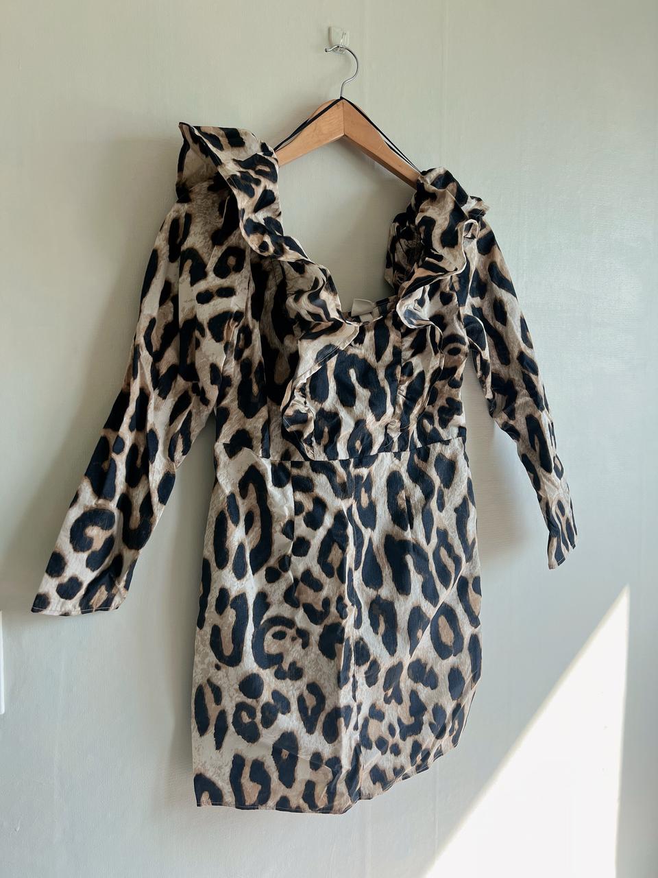 H&M 레오파드 미니원피스