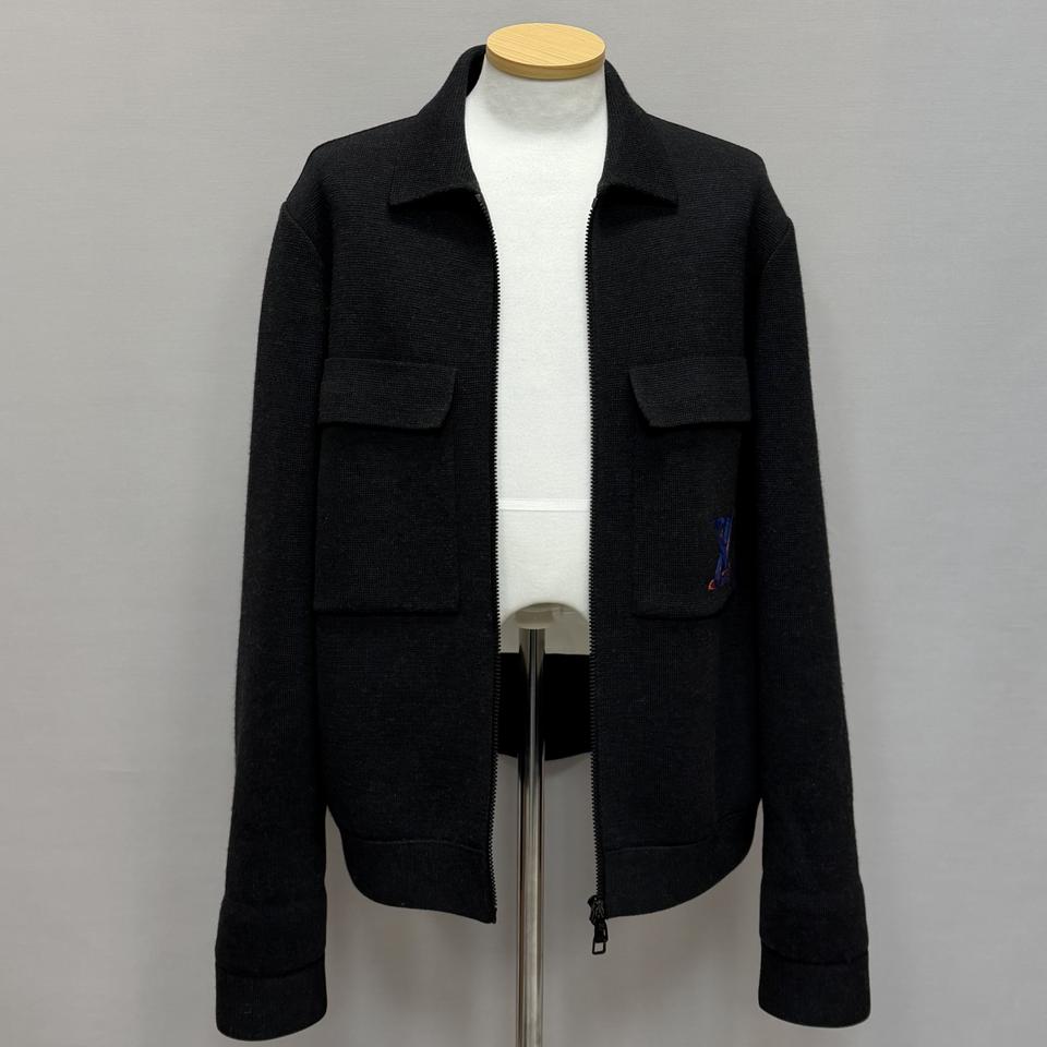 루이비통 LV 자수 니트 포켓 집업 자켓 (100)