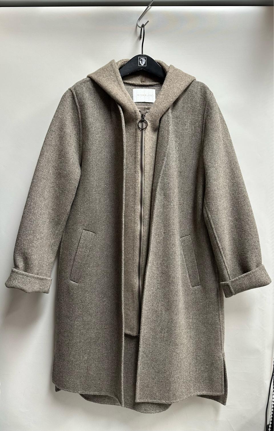 SHINELYN 여성 울 혼방 후드 코트 77