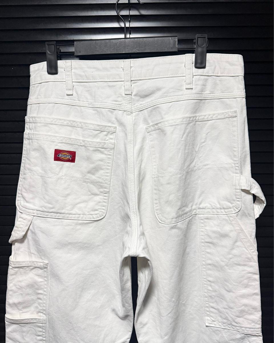 디키즈 화이트 흰색 데님 카펜더 워크 팬츠 바지 32 카고 와이드 싱글니
