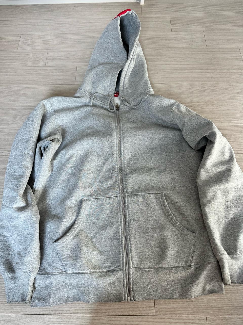 (L) 슈프림 로고 테이프 집업 후드