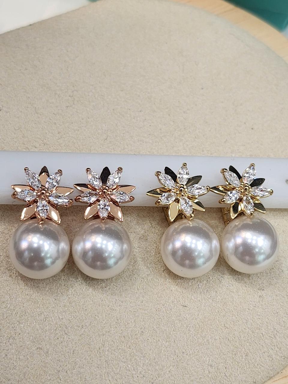 14k 수선화 러블리 진주 귀걸이