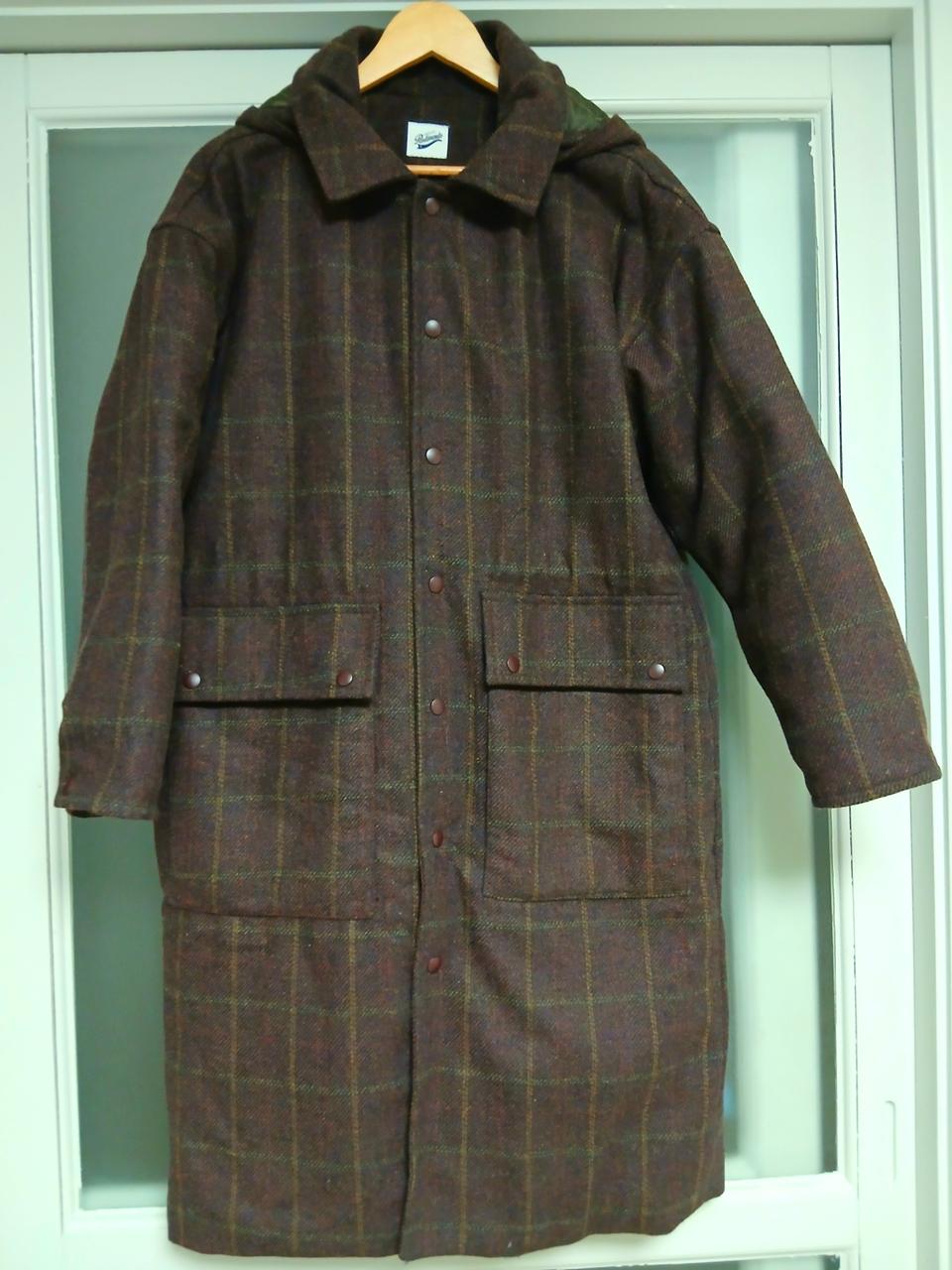 박시 체크 롱코트(M)