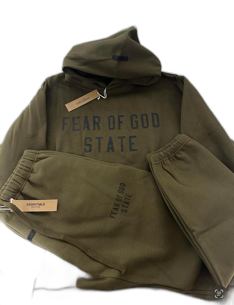 피오갓 스테이트 셋업 후드,바지 카키 XL 새상품