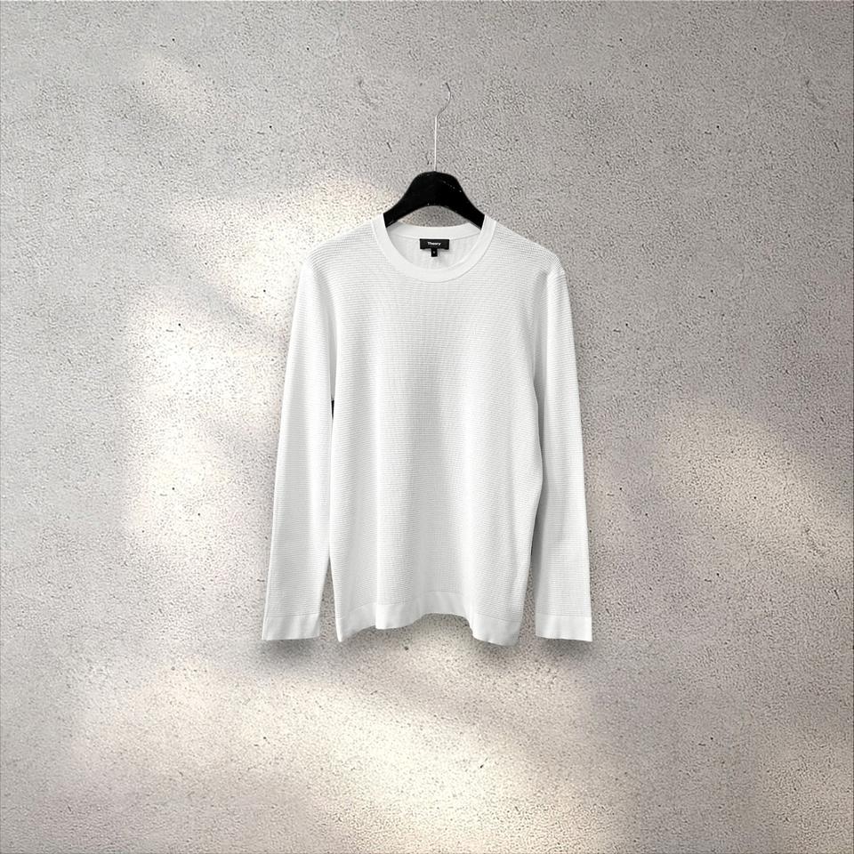 띠어리 와플 크루넥 니트