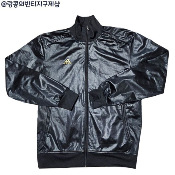 아디다스 빈티지 유광 삼선 져지 자켓