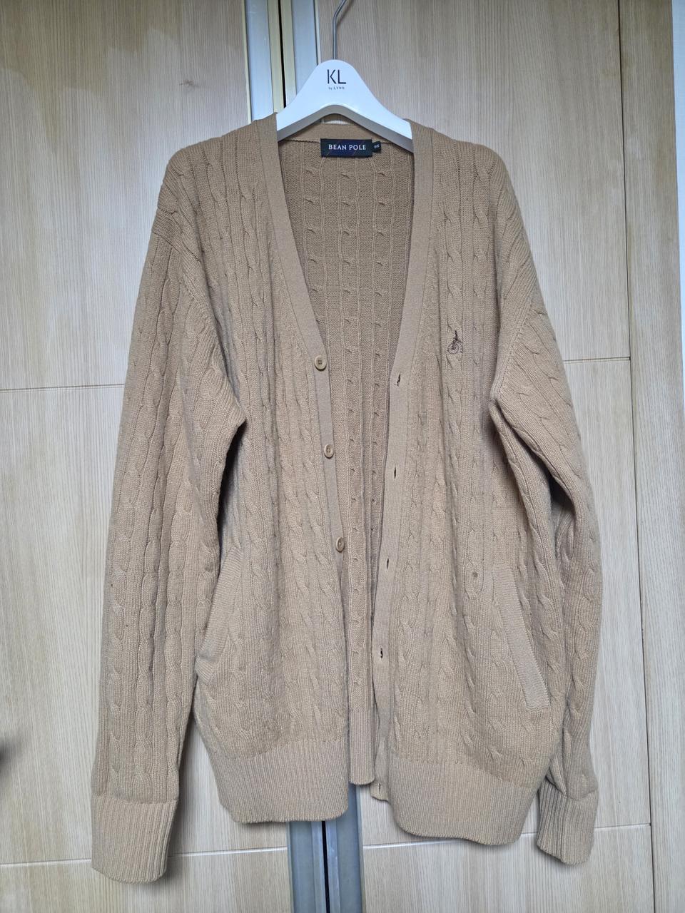 (100)(L) 빈폴 베이지 꽈배기 니트 가디건