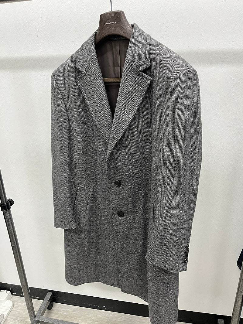 105-110) 까날리 헤링본 캐시미어100% 코트