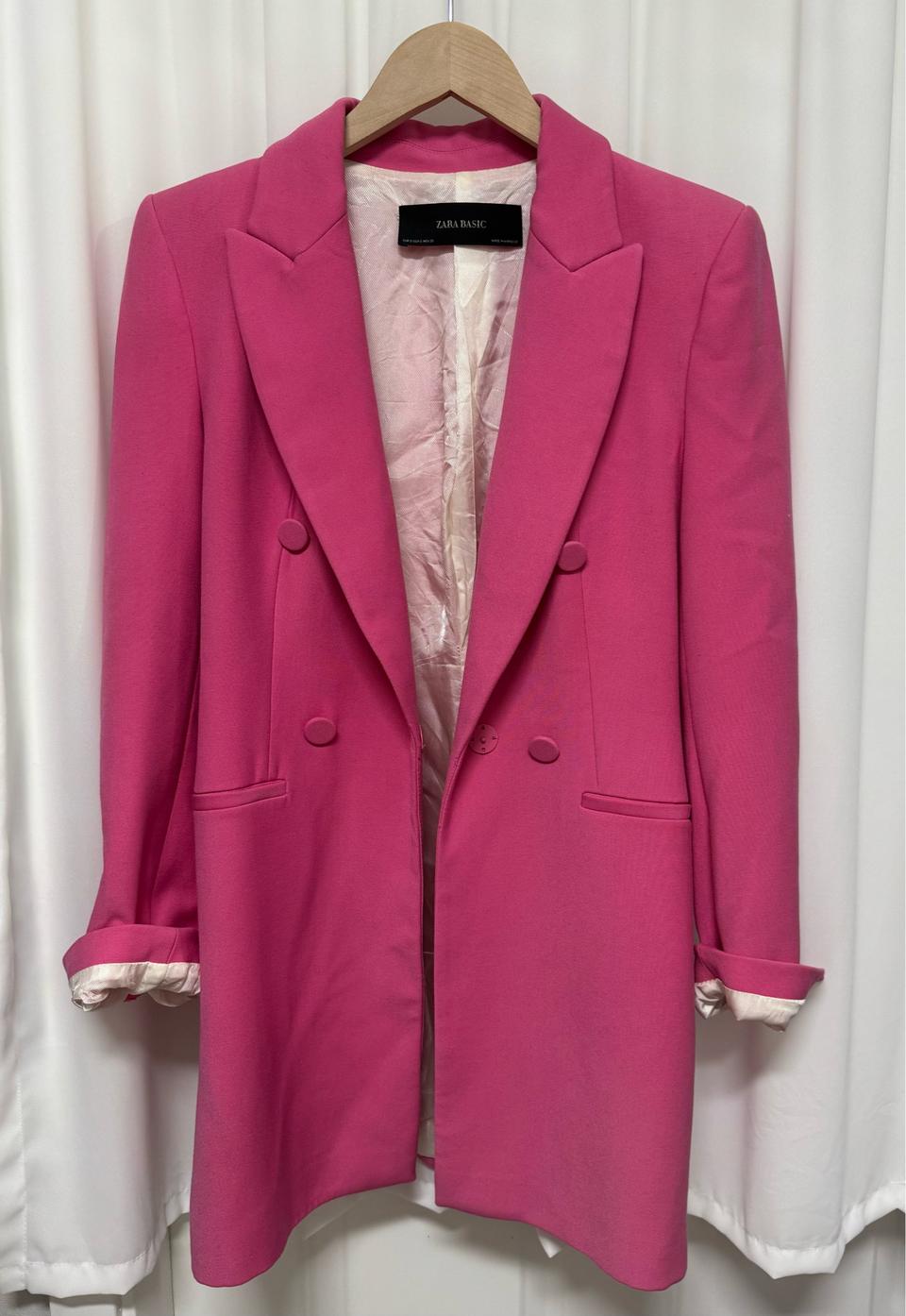 자라 베이직 핑크 더블자켓