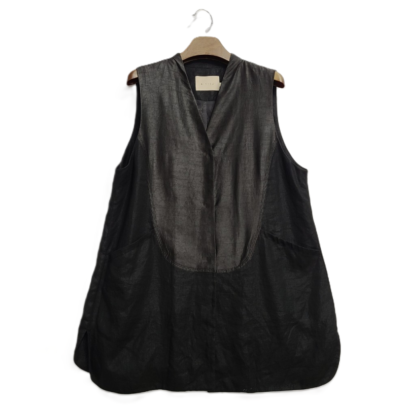 9748/아 일로/55/아방가르드/실크배색 린넨자켓/구제나라앨리스