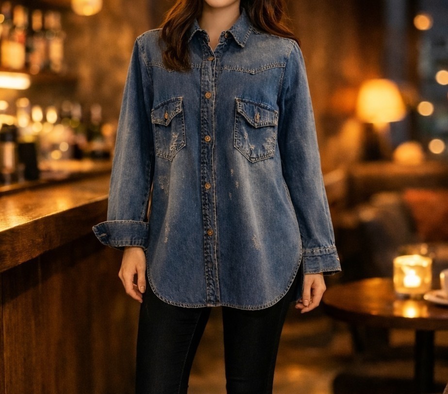 데님 언발 롱남방 (F/55~66반)