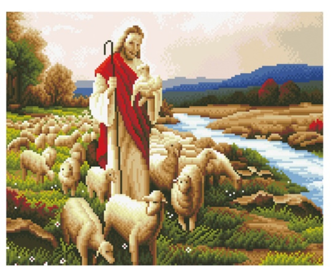 예수님과 어린양 보석십자수 주문제작해드려요