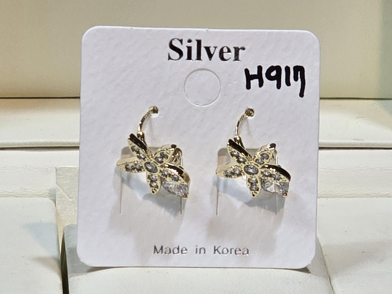 큐빅셋팅 원터치 귀걸이