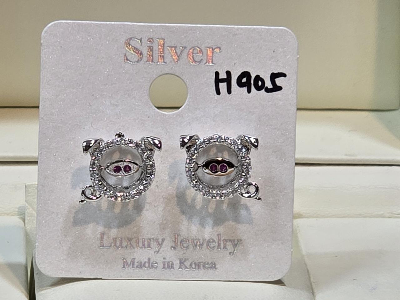 복돼지 925은침 귀걸이