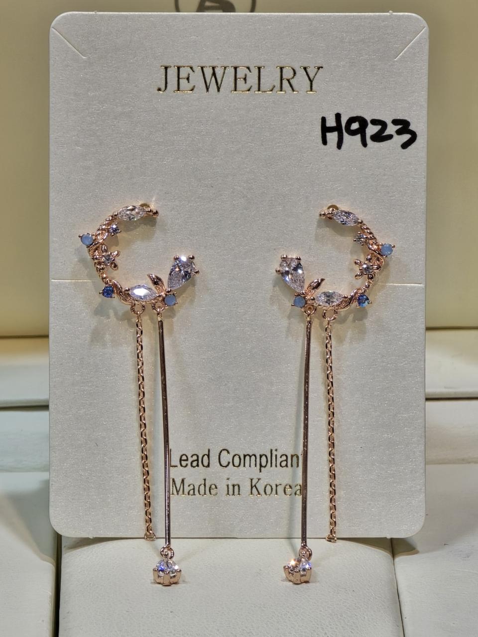 큐빅셋팅 925은침 드롭귀걸이