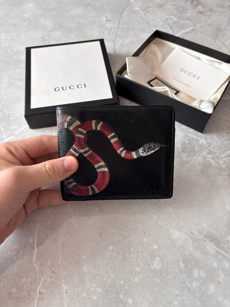 [정품] 구찌 킹스네이크 가죽 반지갑