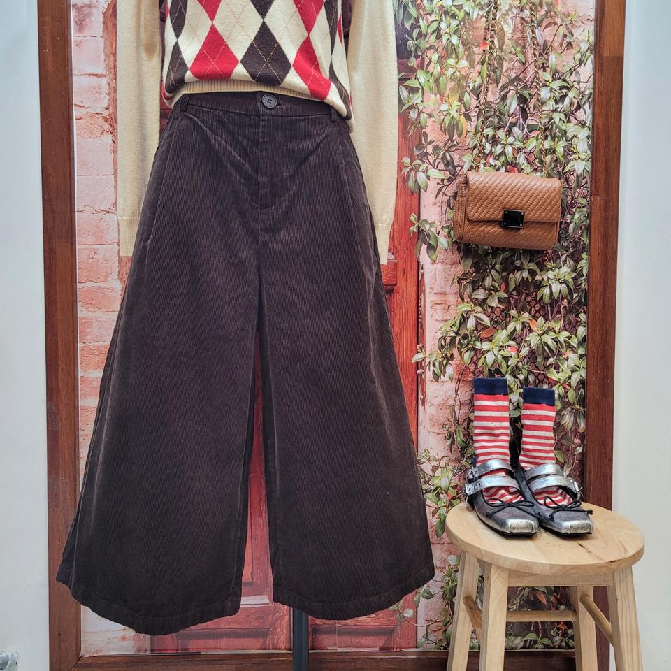코듀로이 와이드 큐롯 팬츠