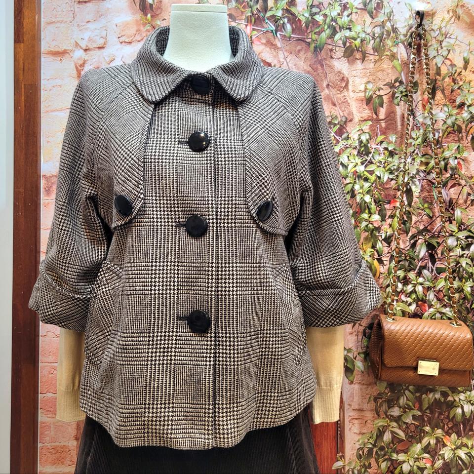 ck 캘빈클라인 A라인 체크 코트