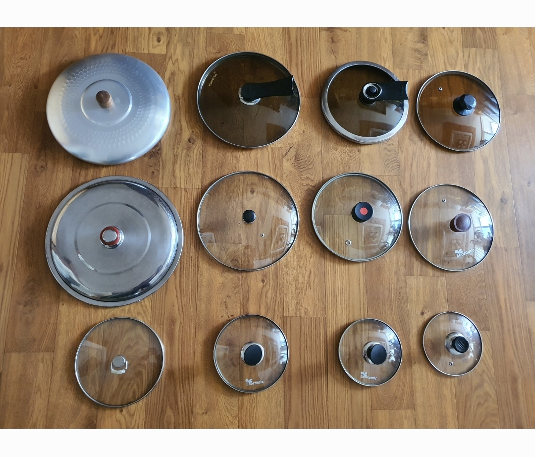 후라이팬이나 냄비 뚜껑 모음12개 부담없이 쓰실분 일괄 저렴하게 8천원