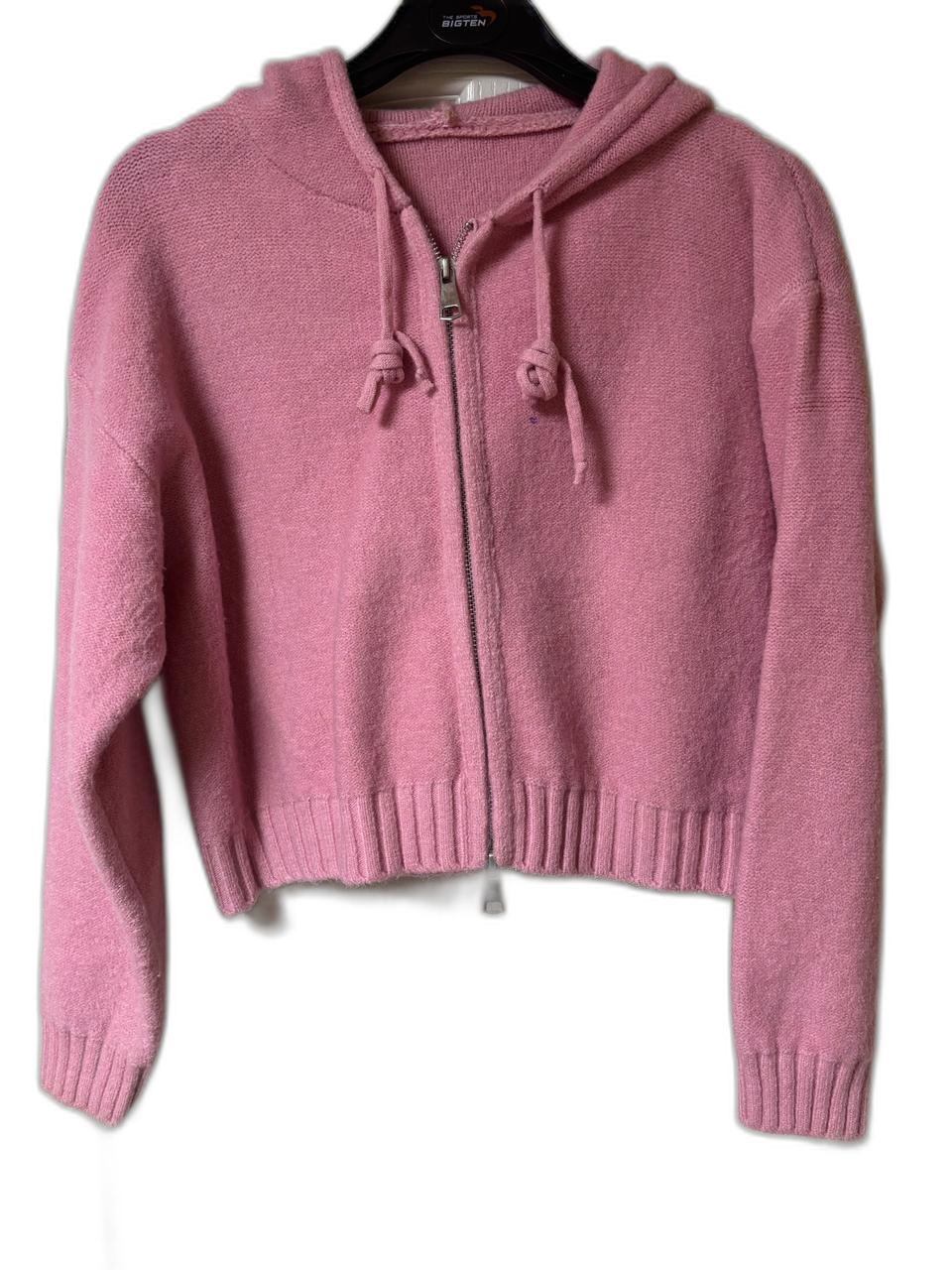 존예옷 핑크색 후드집업 니트가디건 벌룬 크롭느낌 데일리룩 꾸안꾸