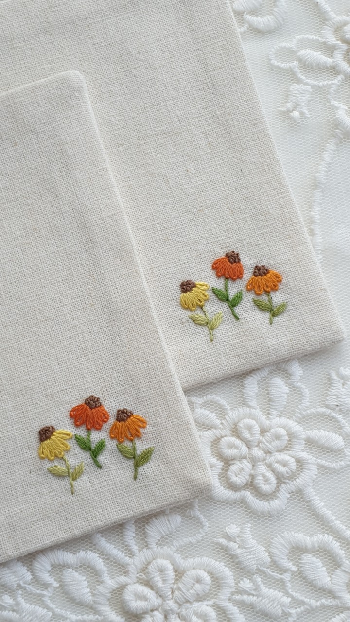 프랑스자수 티코스터(2장 세트)