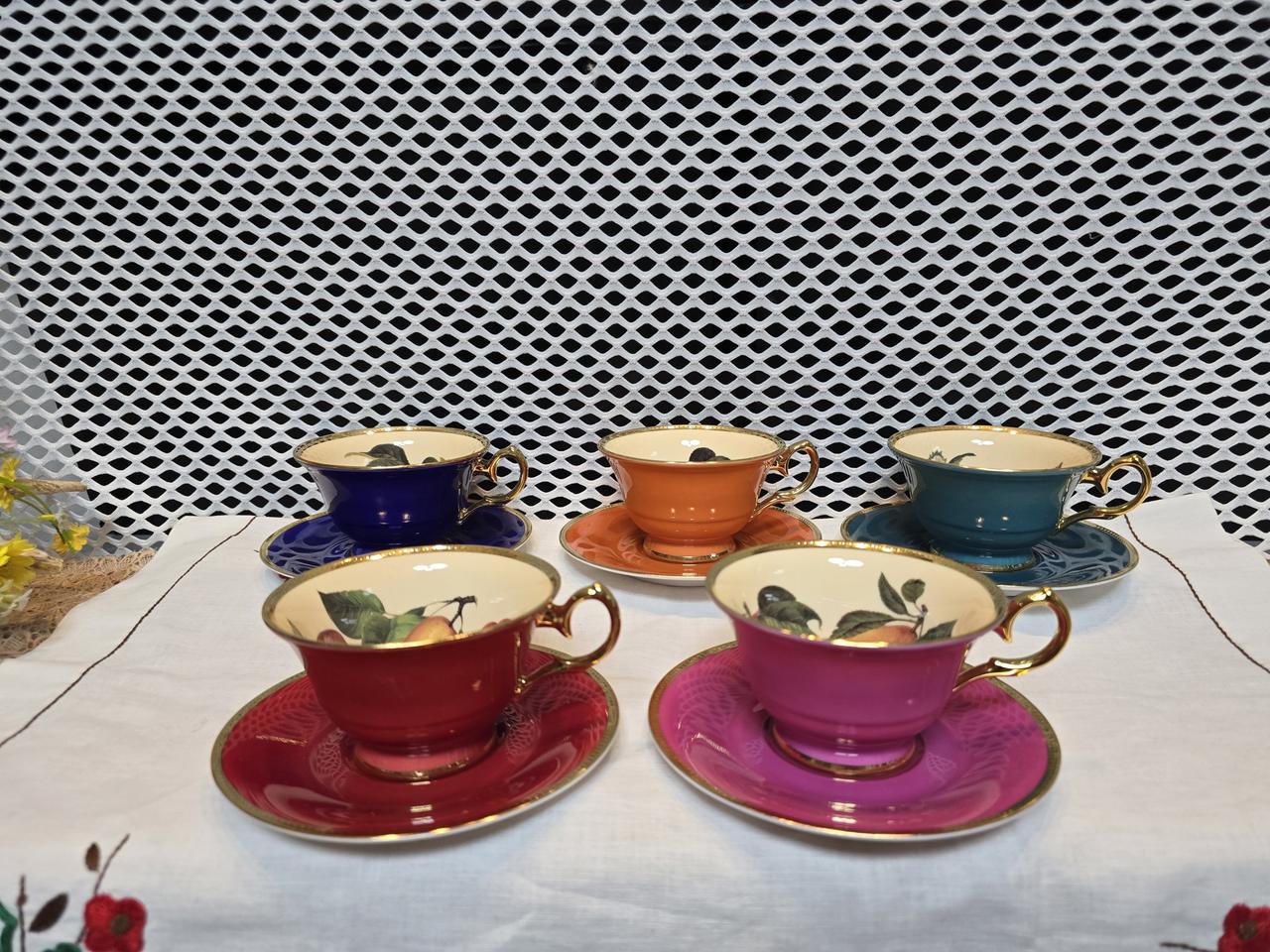 스테콜 물랑루즈 5인조 커피잔.미사용