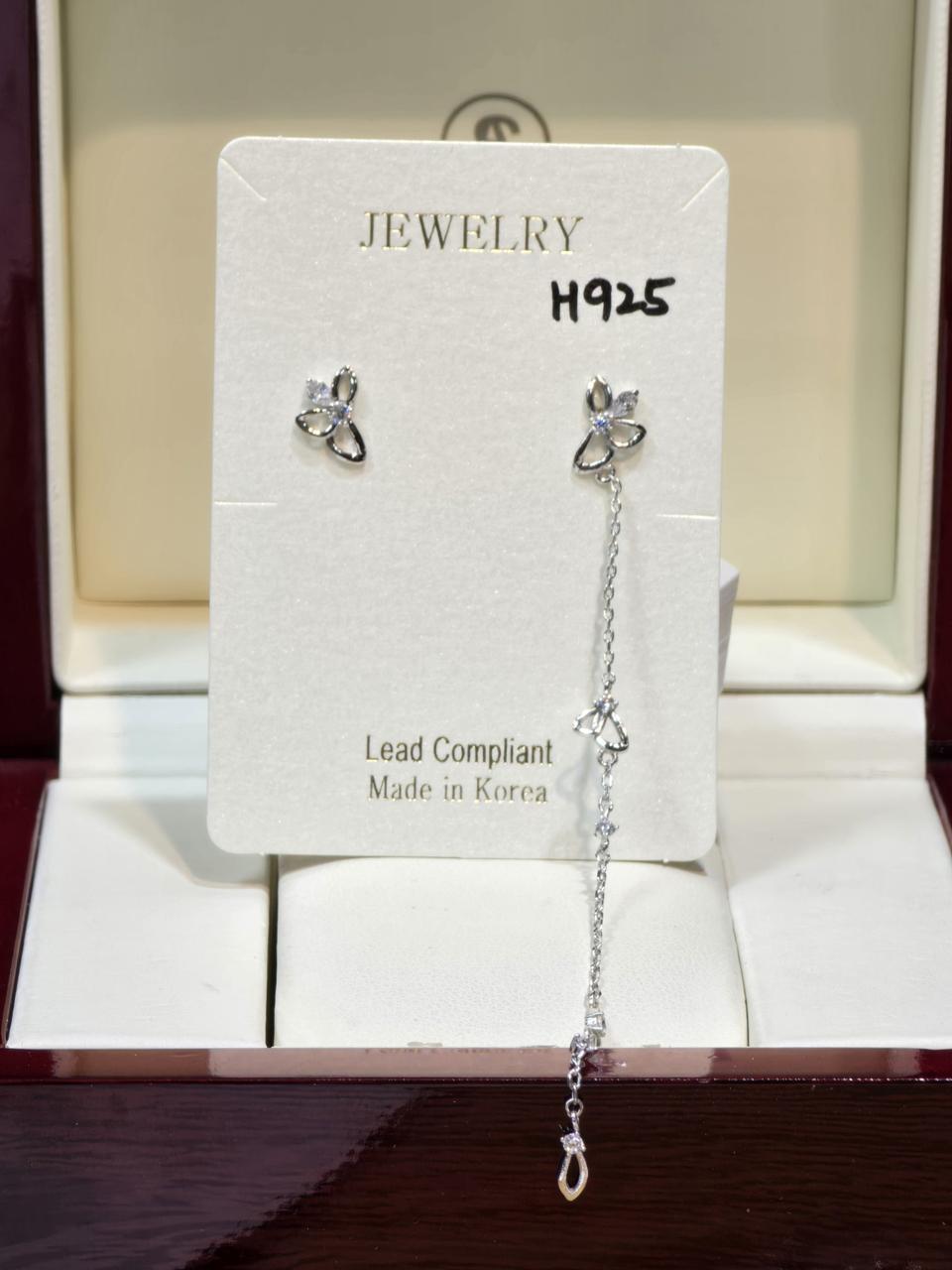 큐빅셋팅 925은침 귀걸이