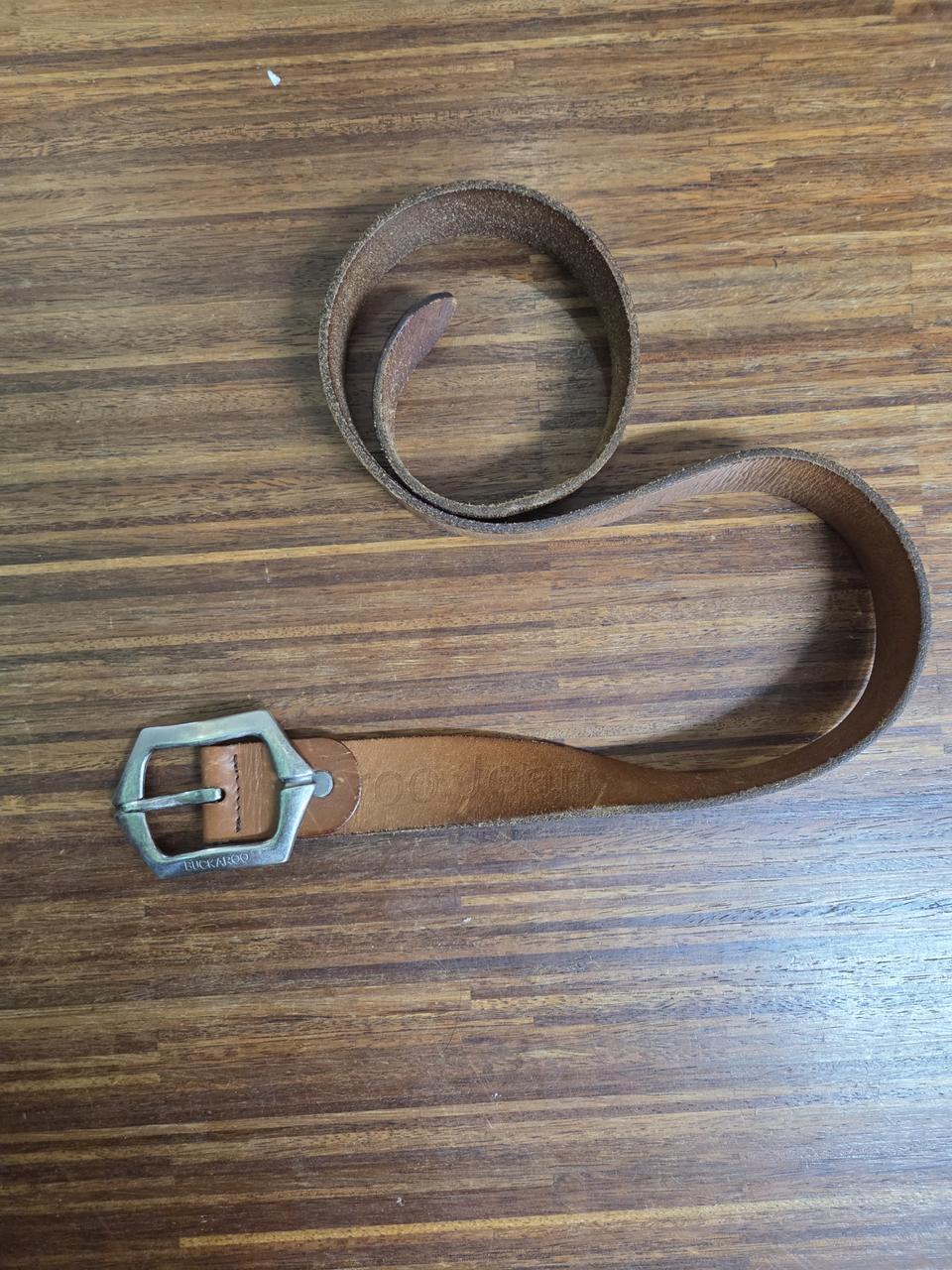 버커루 빈티지 멀티로고 가죽 벨트